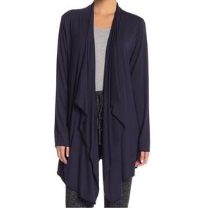 Barefoot Dreams Navy Luxe Milk Jersey Waterfall Cardigan Size Large